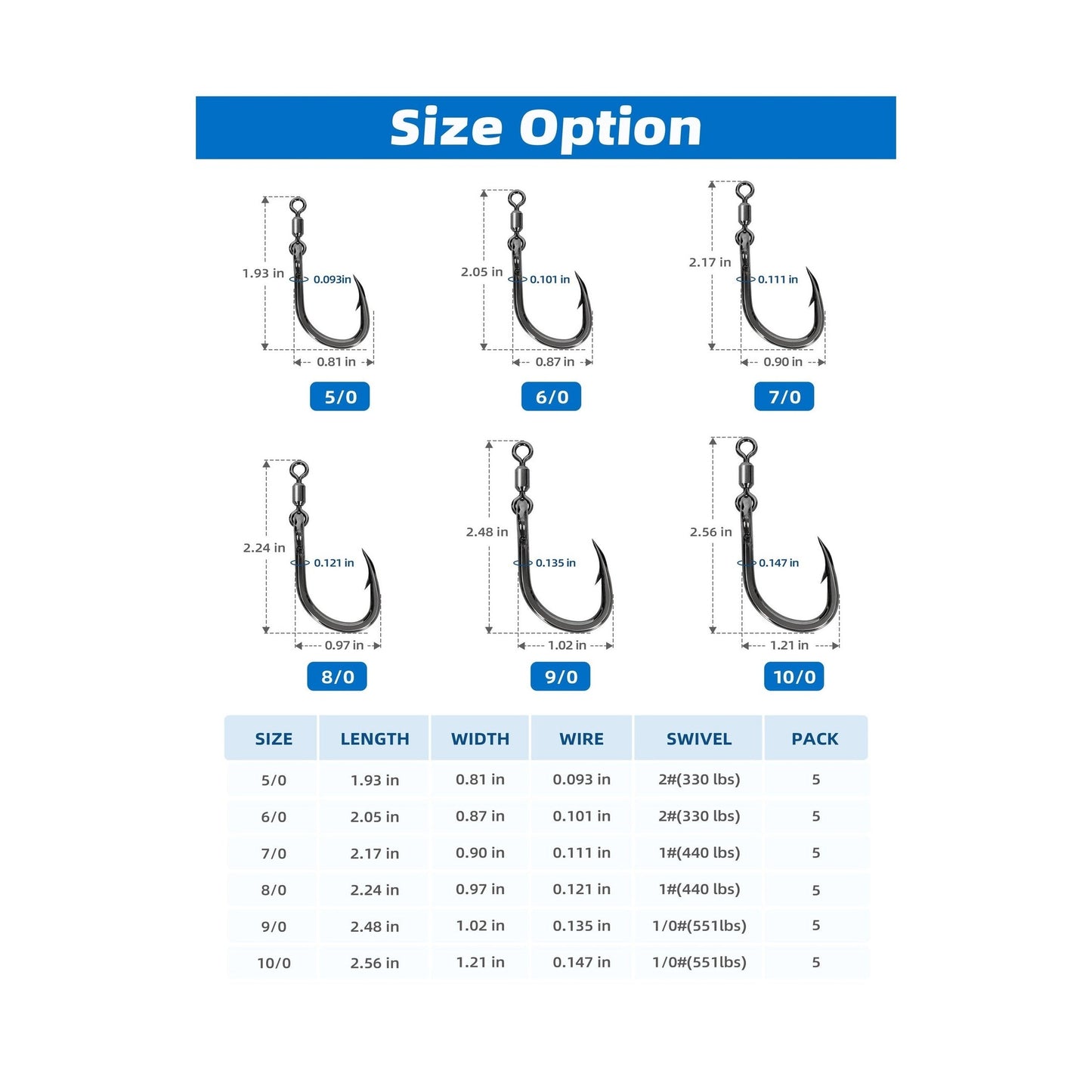 BLUE WING MONSTER BIG GAME LIVE BAIT SWIVEL HOOK