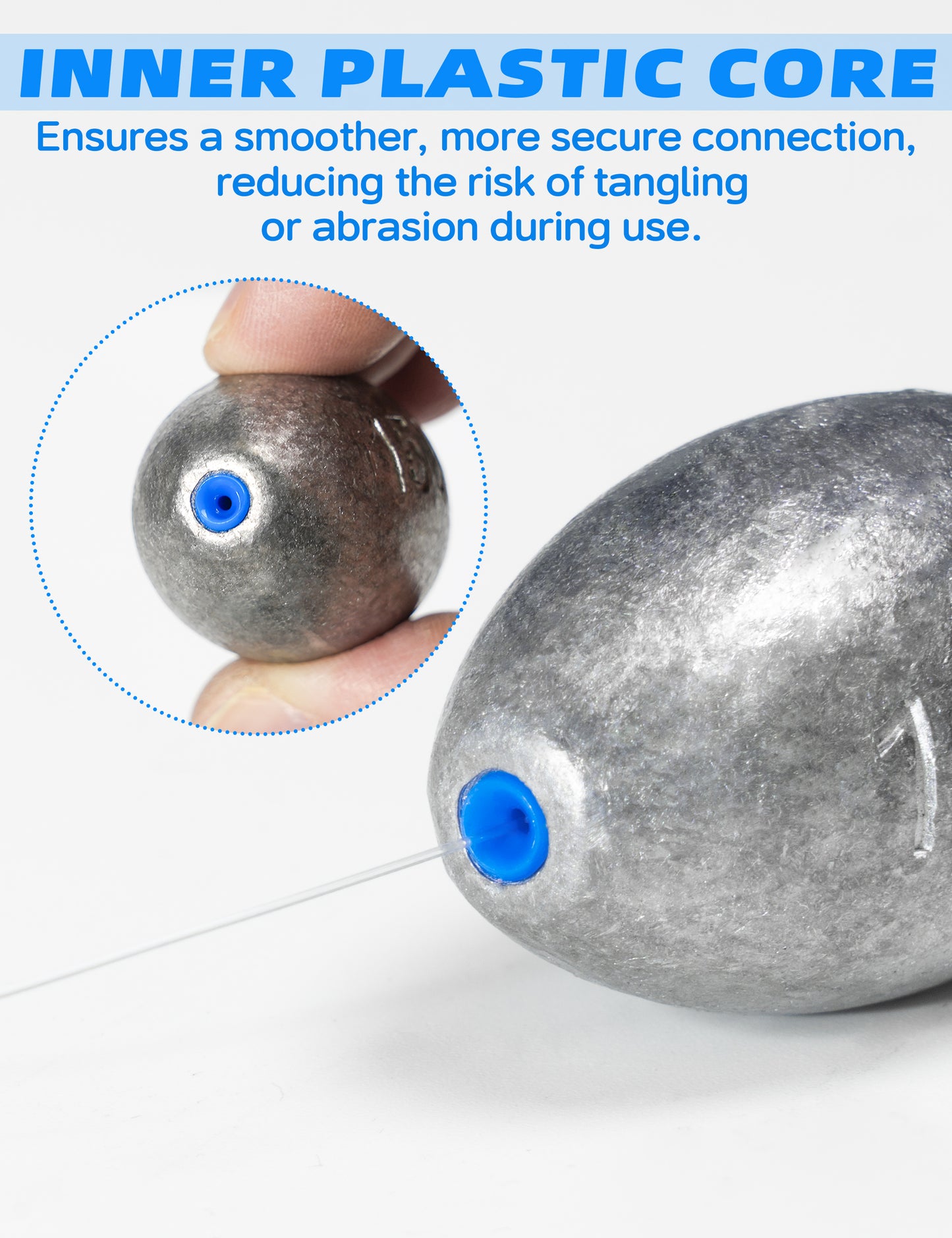 BLUE WING EGG SINKER PLASTIC CORE