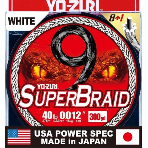 YOZURI SUPER BRAID 9 STRAND WITE