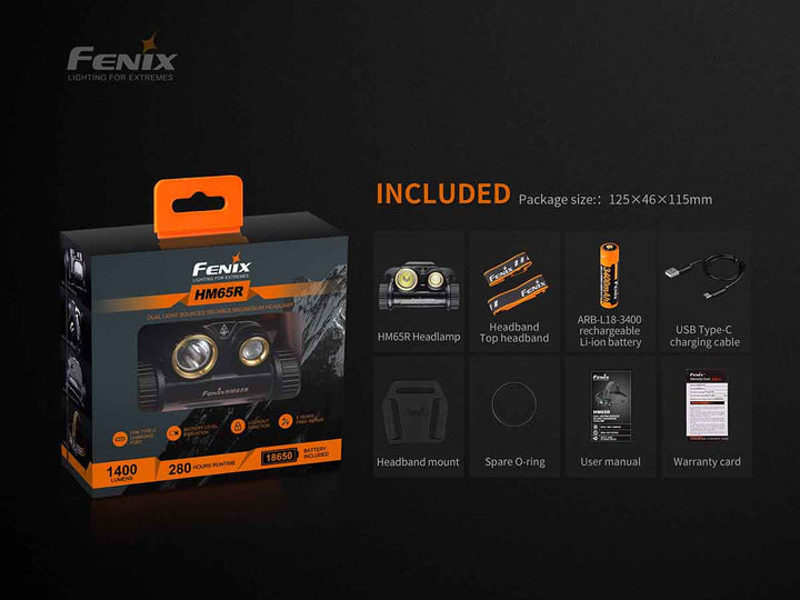 FENIX HM65R DUAL LED HEADLAMP